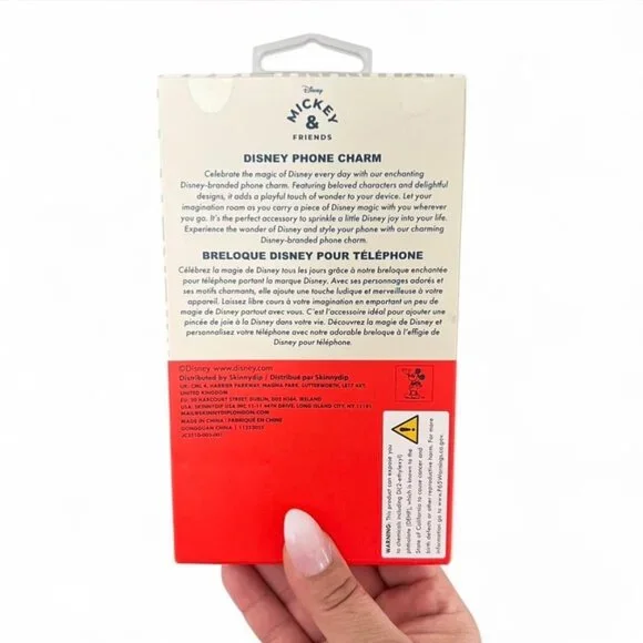 Disney Skinnydip Minnie Mouse Phone Bag Charm Pink Pom Heart New - Picture 3 of 6